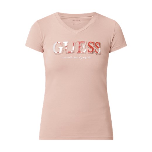 T-shirt z kamieniami stras model ‘Jet’ Guess L Peek&Cloppenburg 