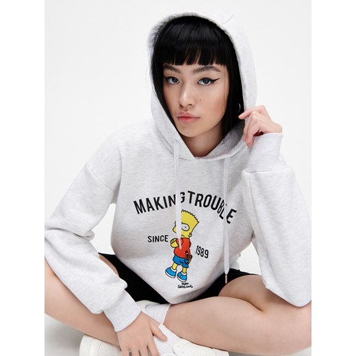 Cropp - Bluza z kapturem The Simpsons - Jasny szary Cropp XL Cropp