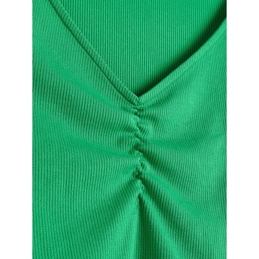 Reserved - Bluzka z prążkowanej dzianiny - Zielony Reserved L Reserved