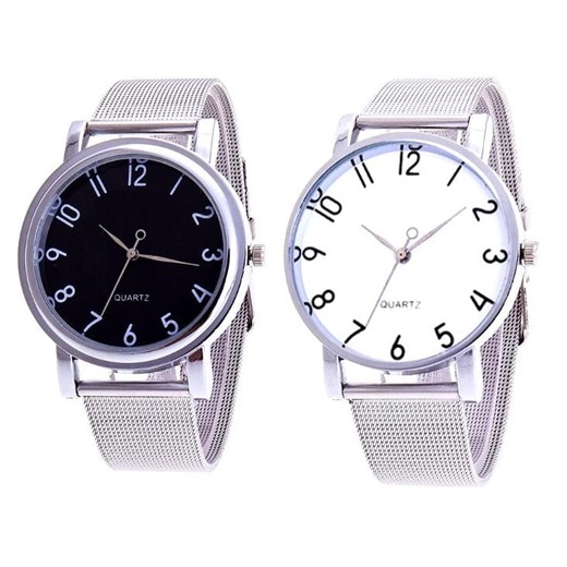 Srebrny Zegarek HIT Damski czarna i biała tarcza Jewelry & Watches okazyjna cena Edibazzar