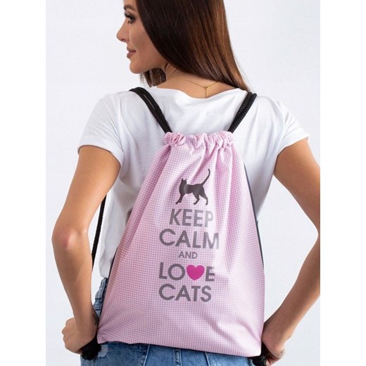 Plecak miejski worek różowy Love Cats Lorenti  Skorzana.com