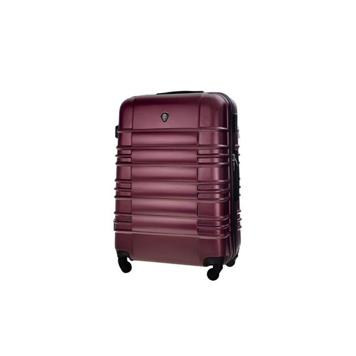 Mała walizka kabinowa ABS 55x37x24cm STL838 metaliczna burgundowa Solier  promocja Skorzana.com