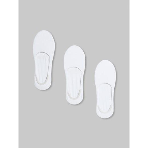 Cropp - 3 pack krótkich skarpetek - biały ze sklepu Cropp w kategorii Skarpetki damskie - zdjęcie 130725931
