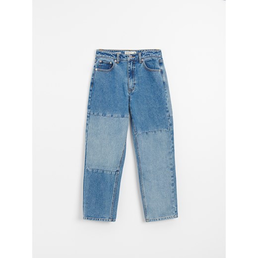 Jeansy mom fit patchwork - Niebieski House 36 House