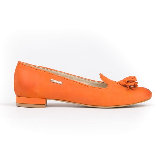 balerinki w szpic - skóra naturalna - model 045 - kolor pomarańczowy Zapato 38 zapato.com.pl