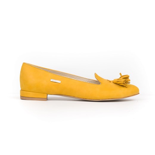 baleriny z ostrym noskiem - skóra naturalna - model 045 - kolor żółty Zapato 39 zapato.com.pl