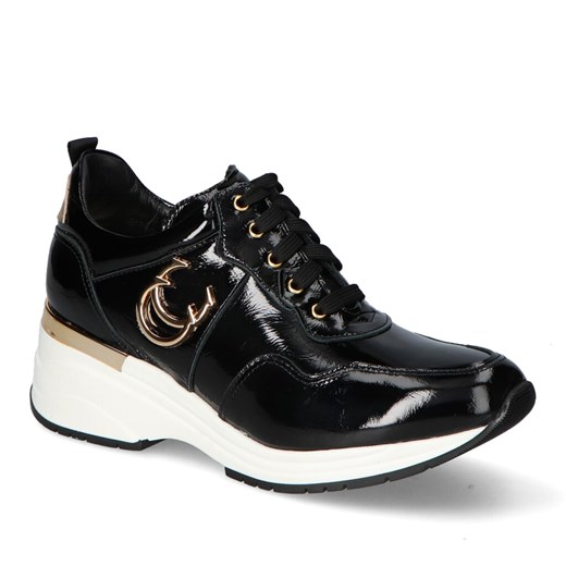 Sneakersy Damskie Karino 3711/090-P Czarne lakierowane 3711-090-P ze sklepu Arturo-obuwie w kategorii Buty sportowe damskie - zdjęcie 130738074