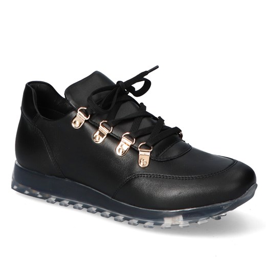 Czarne Sneakersy Kampa licowe Kampa N496/698 Czarny ze sklepu Arturo-obuwie w kategorii Buty sportowe damskie - zdjęcie 130748091