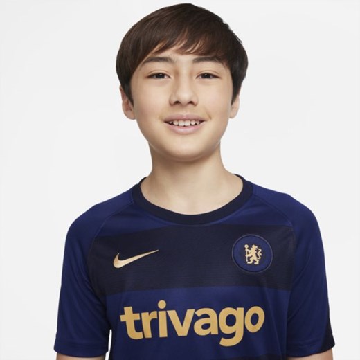 Przedmeczowa koszulka piłkarska z krótkim rękawem dla dużych dzieci Chelsea FC - Nike M Nike poland