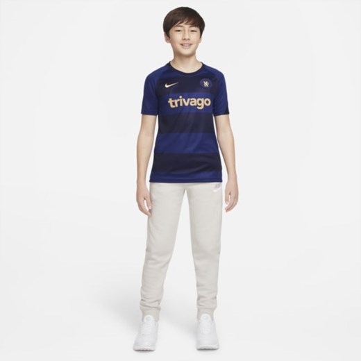 Przedmeczowa koszulka piłkarska z krótkim rękawem dla dużych dzieci Chelsea FC - Nike XS Nike poland