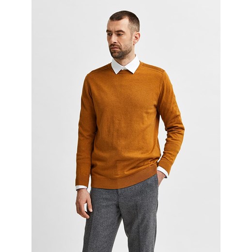 Sweter "Berg" w kolorze pomarańczowym Selected Homme S wyprzedaż Limango Polska