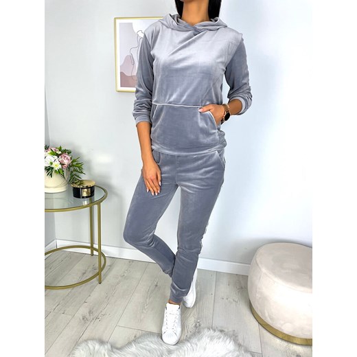 Szary Welurowy Komplet 7303-58-C Modnakiecka.pl 42 ModnaKiecka.pl