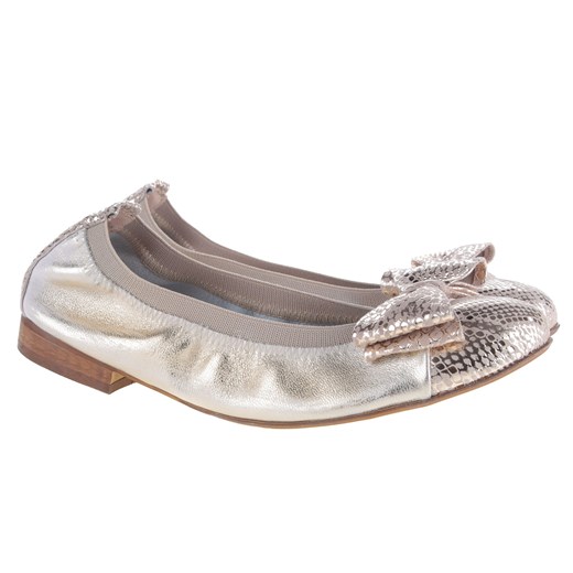 BALERINY SKÓRZANE ZŁOTY/ WĄŻ 07/65 LaFEMME (35) Lafemmeshoes 36 lafemmeshoes.pl