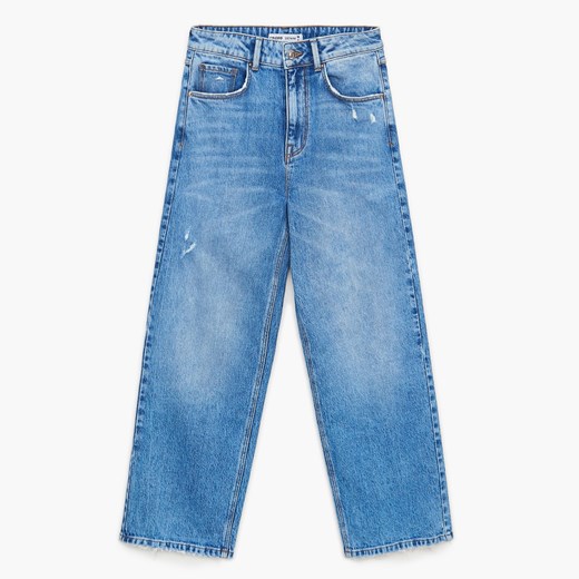 Cropp - Niebieskie jeansy slim straight - Niebieski Cropp 42 promocyjna cena Cropp