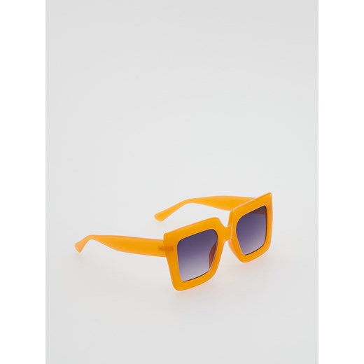 Reserved - Okulary z kontrastową lamówką - Pomarańczowy Reserved ONE SIZE Reserved