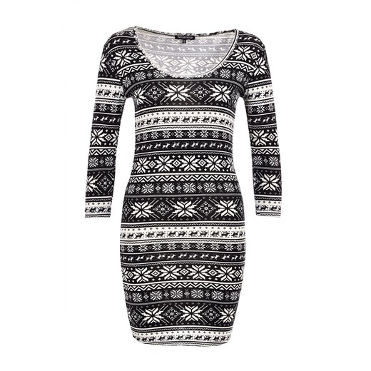 Dress with Nordic pattern terranova szary 