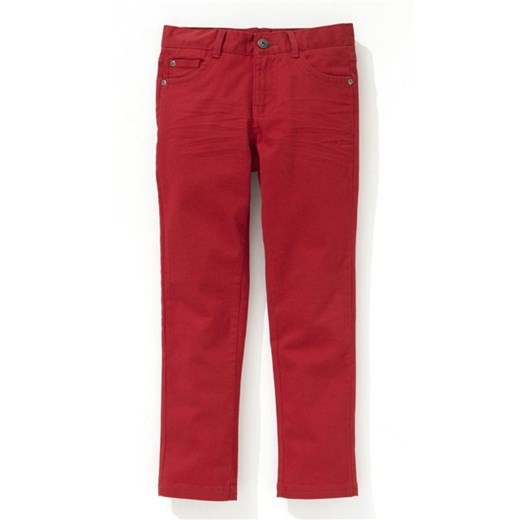Spodnie proste ze streczem, dziecięce dla chłopców la-redoute-pl czerwony minimalistyczne