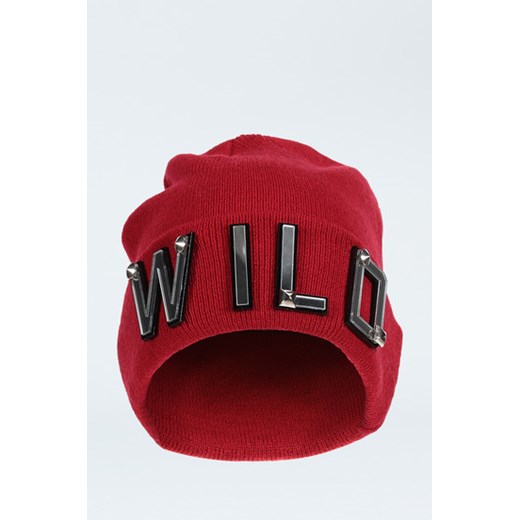 Red "WILD" Embellished Beanie Hat tally-weijl czerwony beanie