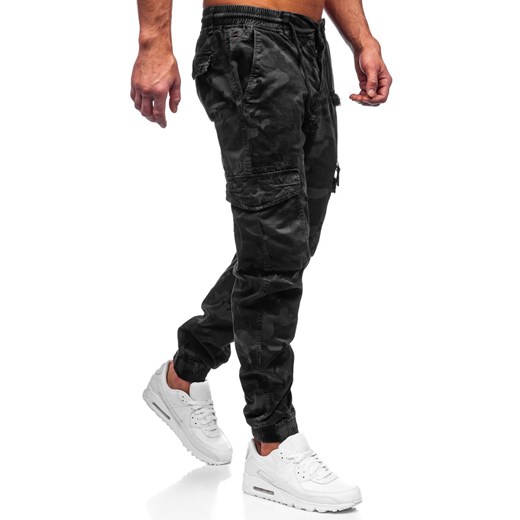 Czarne spodnie joggery bojówki męskie Denley CT6026S0 36/XL promocyjna cena Denley