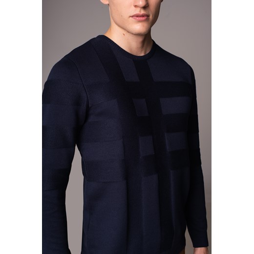 Granatowy sweter typu półgolf Recman Cerden Recman XXL Eye For Fashion