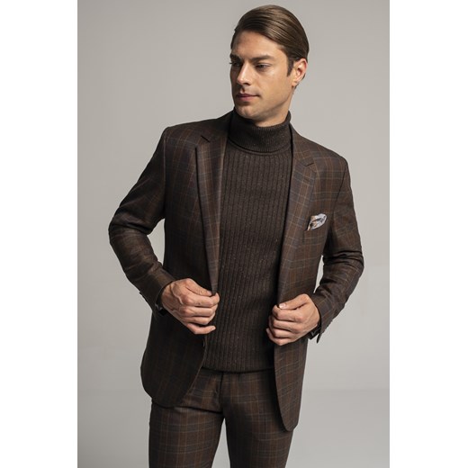 Wełniany brązowy garnitur Recman Sigale 315/A slim fit Recman 176/100/90 Eye For Fashion