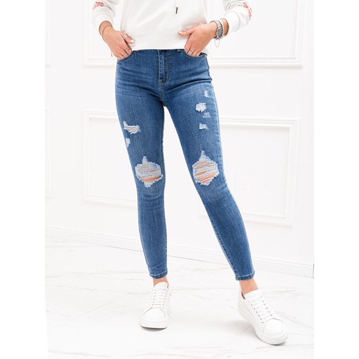 Spodnie damskie jeansowe 115PLR - niebieskie Edoti.com S Edoti.com