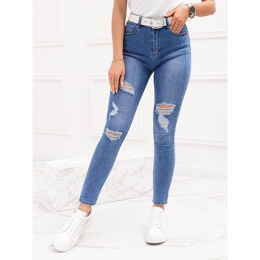 Spodnie damskie jeansowe 113PLR - niebieskie Edoti.com M Edoti.com