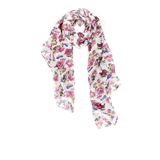 Patterned scarf terranova bezowy kwiatowy