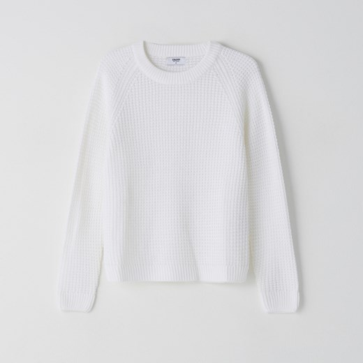 Cropp - Sweter o ryżowym splocie - Biały Cropp XS Cropp