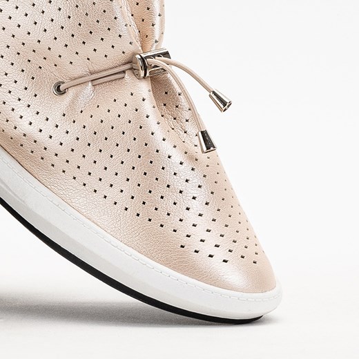 Beżowe dziecięce botki ażurowe Bin - Obuwie Royalfashion.pl 35 royalfashion.pl