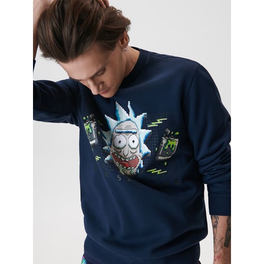 Sinsay - Bluza Rick and Morty - Granatowy Sinsay S Sinsay
