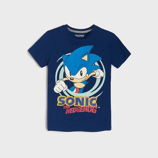 Sinsay - Koszulka Sonic the Hedgehog - Granatowy Sinsay 134 Sinsay