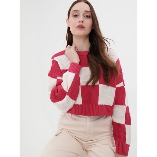 Sinsay - Sweter z bufiastymi rękawami - Różowy Sinsay XL Sinsay