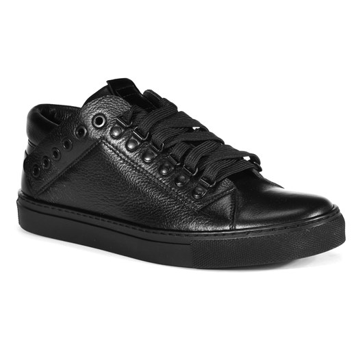 Czarne sneakersy KACPER ze sklepu Domenoshoes w kategorii Trampki męskie - zdjęcie 131099951