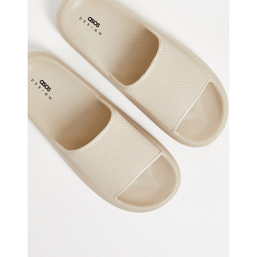 ASOS DESIGN – Kamiennobeżowe teksturowane klapki-Neutralnie 40.5 Asos Poland