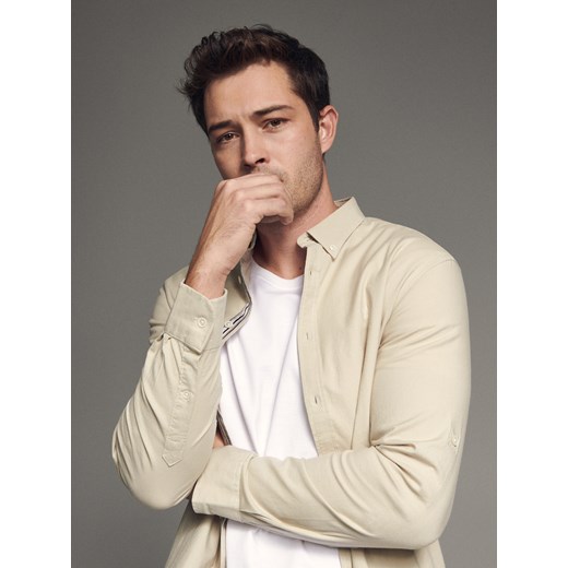 Reserved - Bawełniana koszula casual - Beżowy Reserved XL Reserved