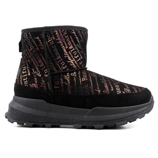 Śniegowce damskie ocieplone futerkiem - NEWS 21SN26-4355, czarne N.e.w.s. 37 okazyjna cena ulubioneobuwie