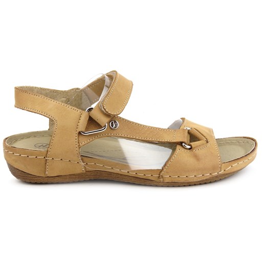 Wygodne sandały damskie ze skóry licowej - HELIOS Komfort 249, brązowe Helios Komfort 38 ulubioneobuwie