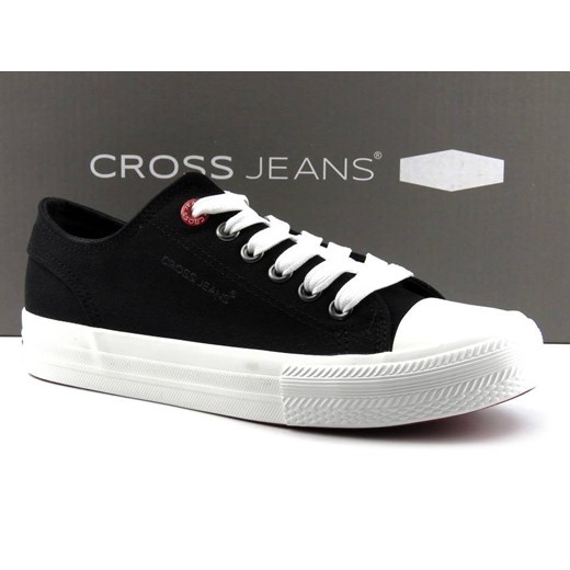 Czarne trampki damskie z grubą, białą podeszwą - Cross Jeans HH2R4021C ze sklepu ulubioneobuwie w kategorii Trampki damskie - zdjęcie 131135233