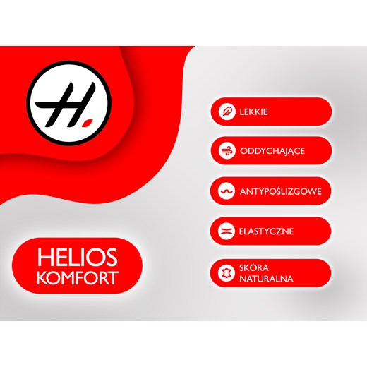 Miękkie, wygodne półbuty damskie ze skóry - HELIOS Komfort 302, czerwone Helios Komfort 36 wyprzedaż ulubioneobuwie