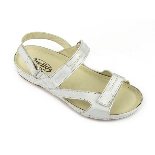 Sportowe sandały damskie polskiej marki Helios 221, srebrne Helios Komfort 38 wyprzedaż ulubioneobuwie