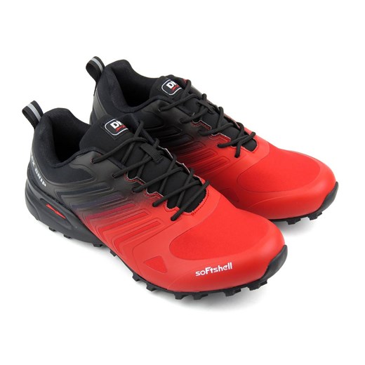 Buty męskie trekkingowe z Softshell - DK VB16571, czarno-czerwone 44 ulubioneobuwie