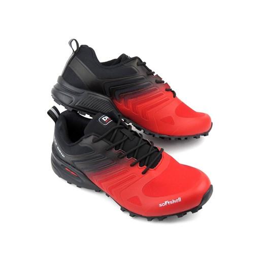 Buty męskie trekkingowe z Softshell - DK VB16571, czarno-czerwone 46 ulubioneobuwie