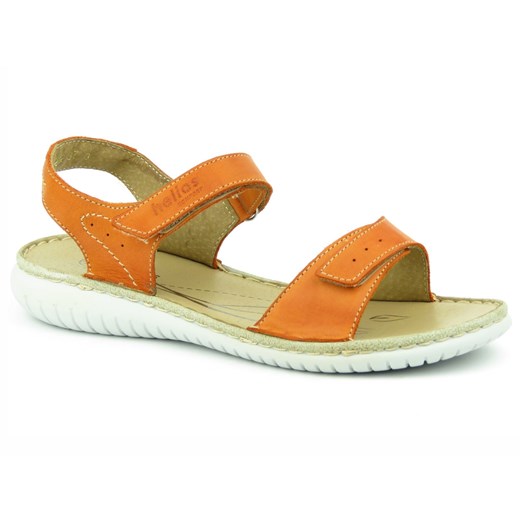 Sportowe sandały damskie w żywym kolorze - HELIOS Komfort 272, pomarańczowe Helios Komfort 41 okazyjna cena ulubioneobuwie
