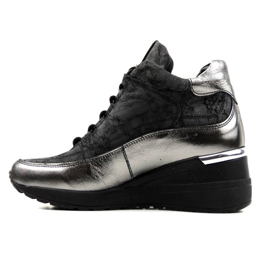 Sneakersy, buty sportowe damskie na koturnie - VENEZIA 0216 701, szare Venezia 39 promocyjna cena ulubioneobuwie