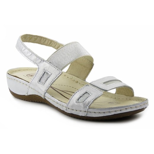 Sportowe sandały damskie - Helios Komfort 271, srebrne Helios Komfort 37 ulubioneobuwie okazja
