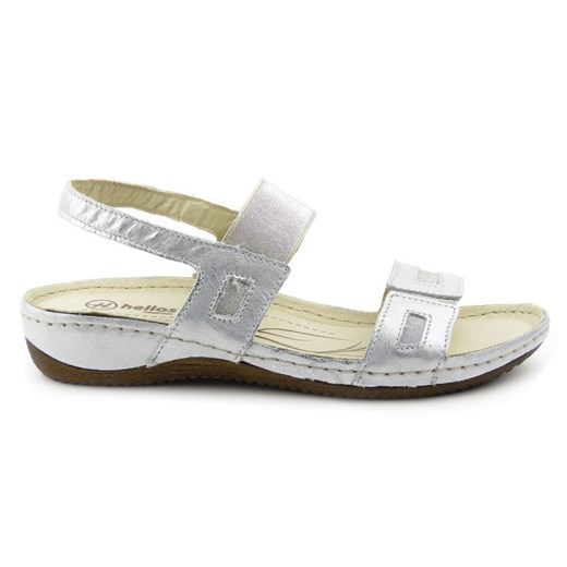 Sportowe sandały damskie - Helios Komfort 271, srebrne Helios Komfort 41 okazja ulubioneobuwie