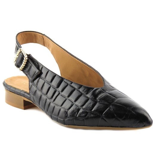 Sandały damskie z imitacji krokodylej skóry - VENEZIA 8031, czarne Venezia 36 promocyjna cena ulubioneobuwie