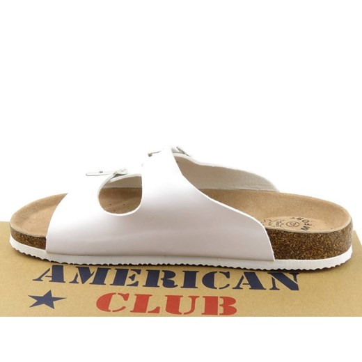 Klapki męskie ze skórzaną, miękką wkładką - American Club MS 01/20 American Club 45 okazyjna cena ulubioneobuwie