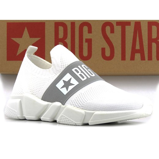 Wsuwane sneakersy damskie z przewiewnej tkaniny - BIG STAR JJ274297, białe ze sklepu ulubioneobuwie w kategorii Buty sportowe damskie - zdjęcie 131141971